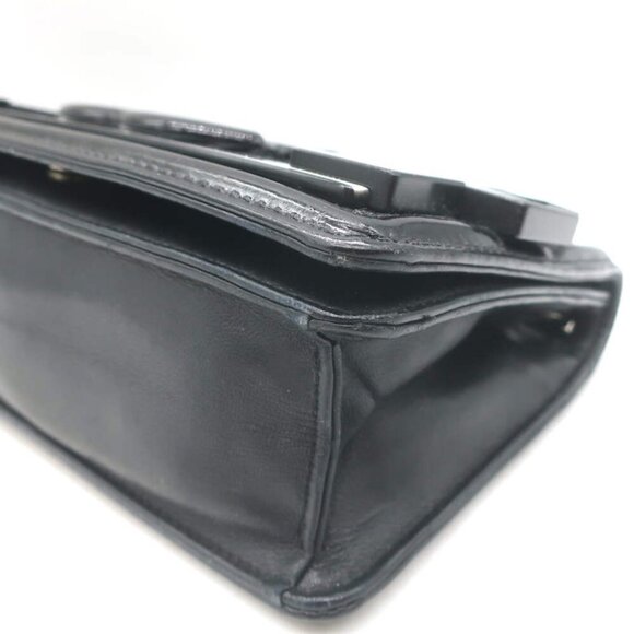 Chanel Boy Brick Striped Flap Bag Black & White Patent Leather Small Crossbody - Picture 14 of 16